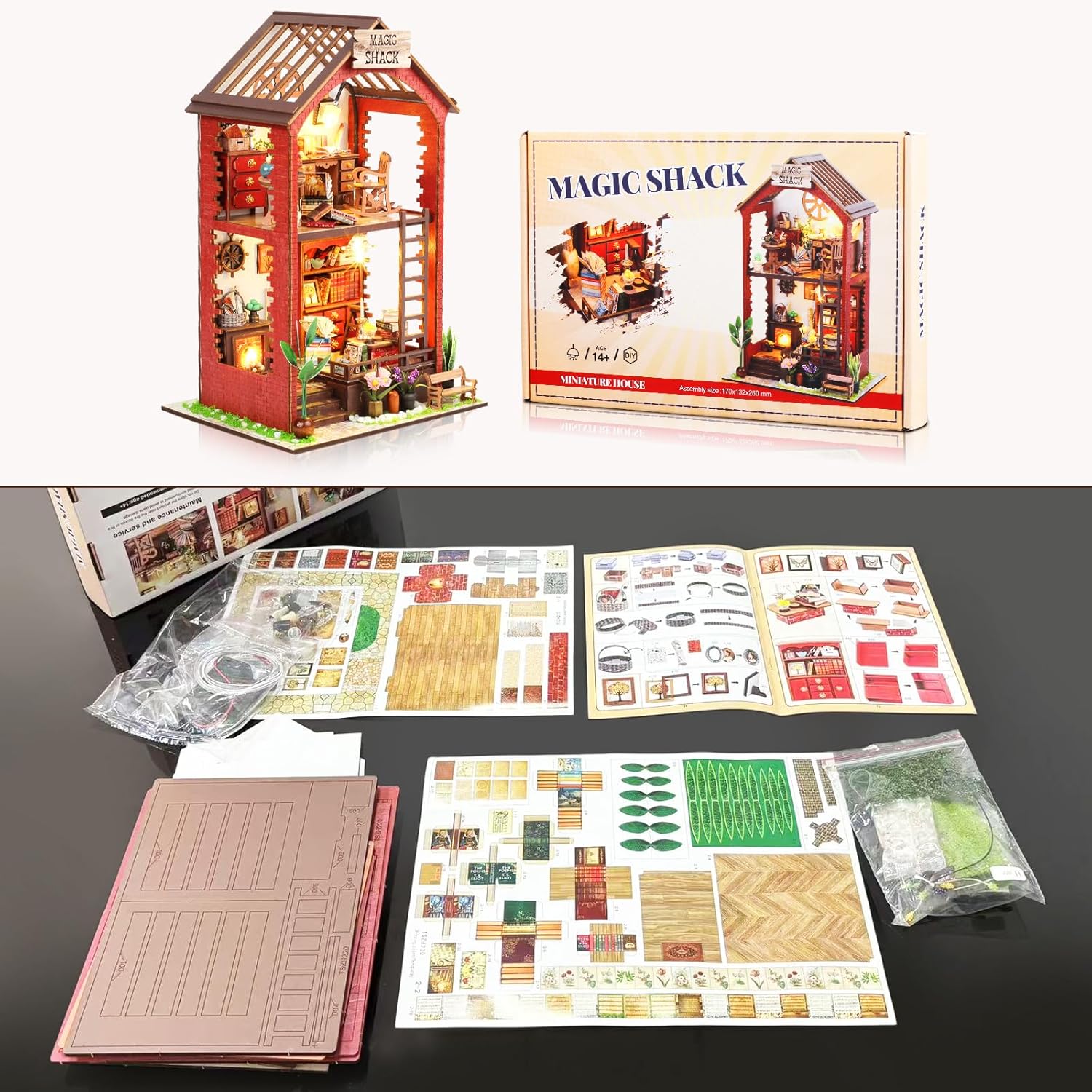 Thumbnail 5 de Lycidae Book Nook Kit für Erwachsene DIY Miniaturhaus mit Licht (14+)