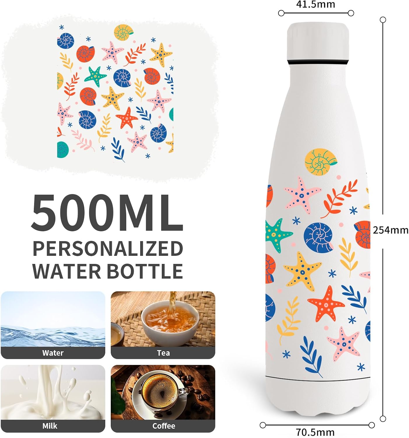 Thumbnail 2 de Botella de Agua Acero Inoxidable Estrella de Mar 500ml 🚰