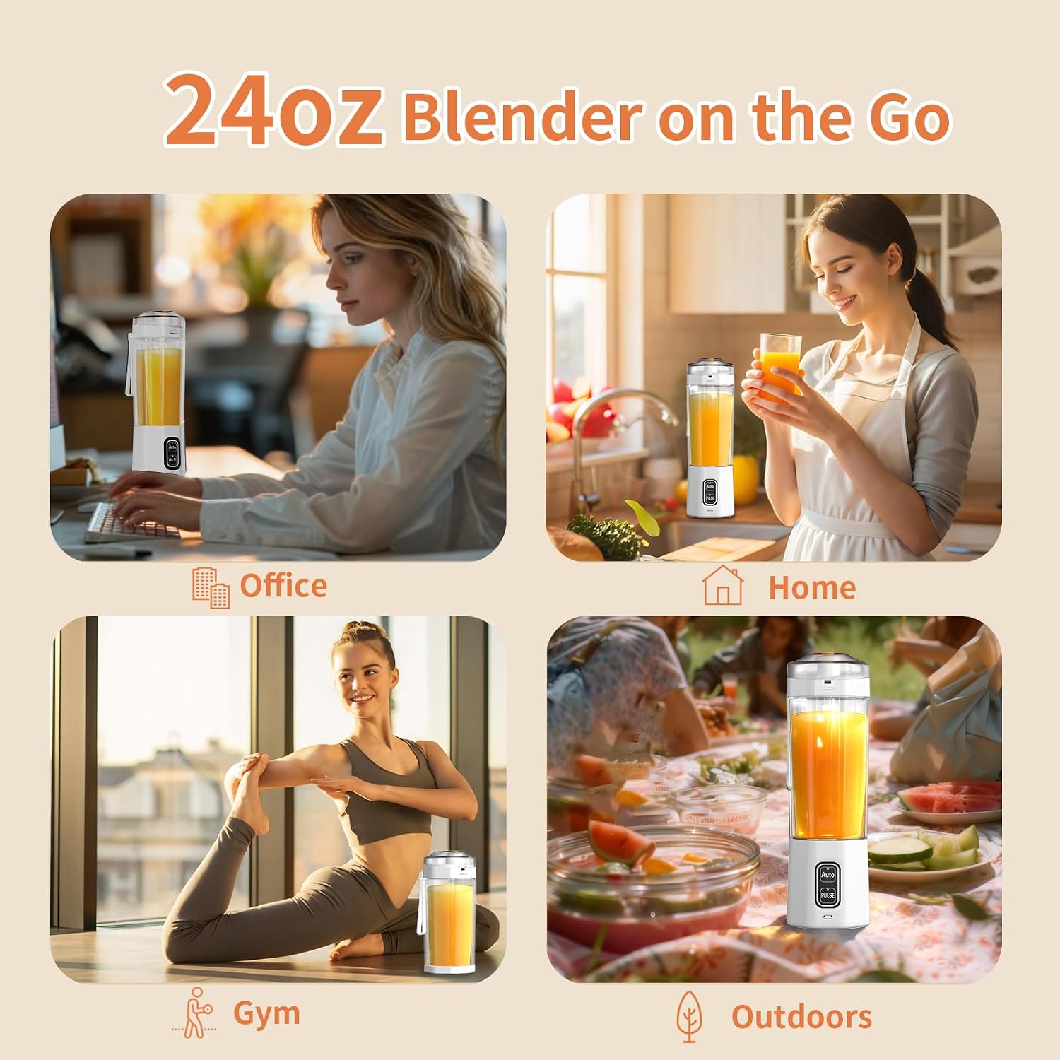 Detalle 2 de BESNOOW Portable Blender 24 oz