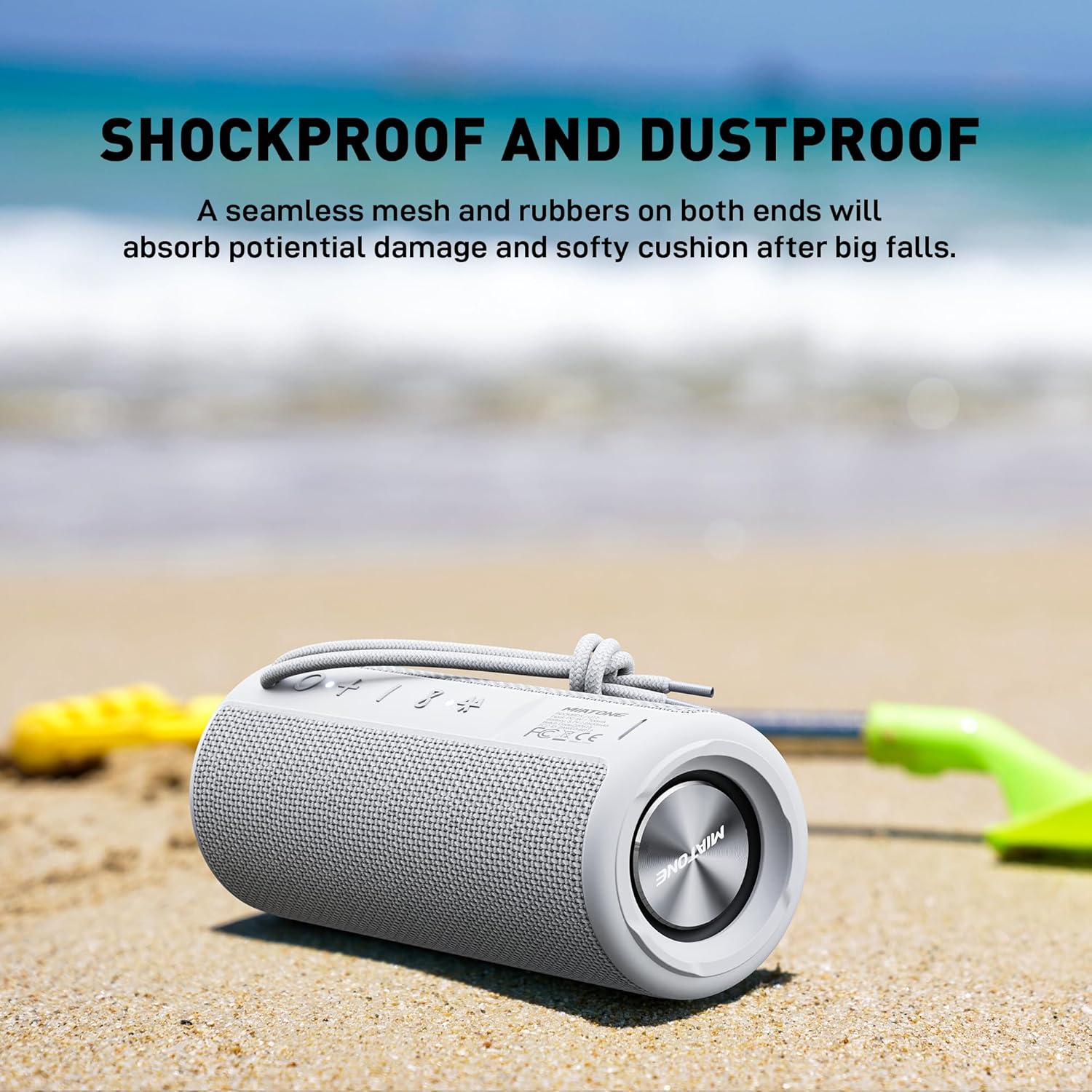 Thumbnail 3 de MIATONE Boombox Portable Bluetooth Speaker: Waterproof Outdoor Speaker in Grey