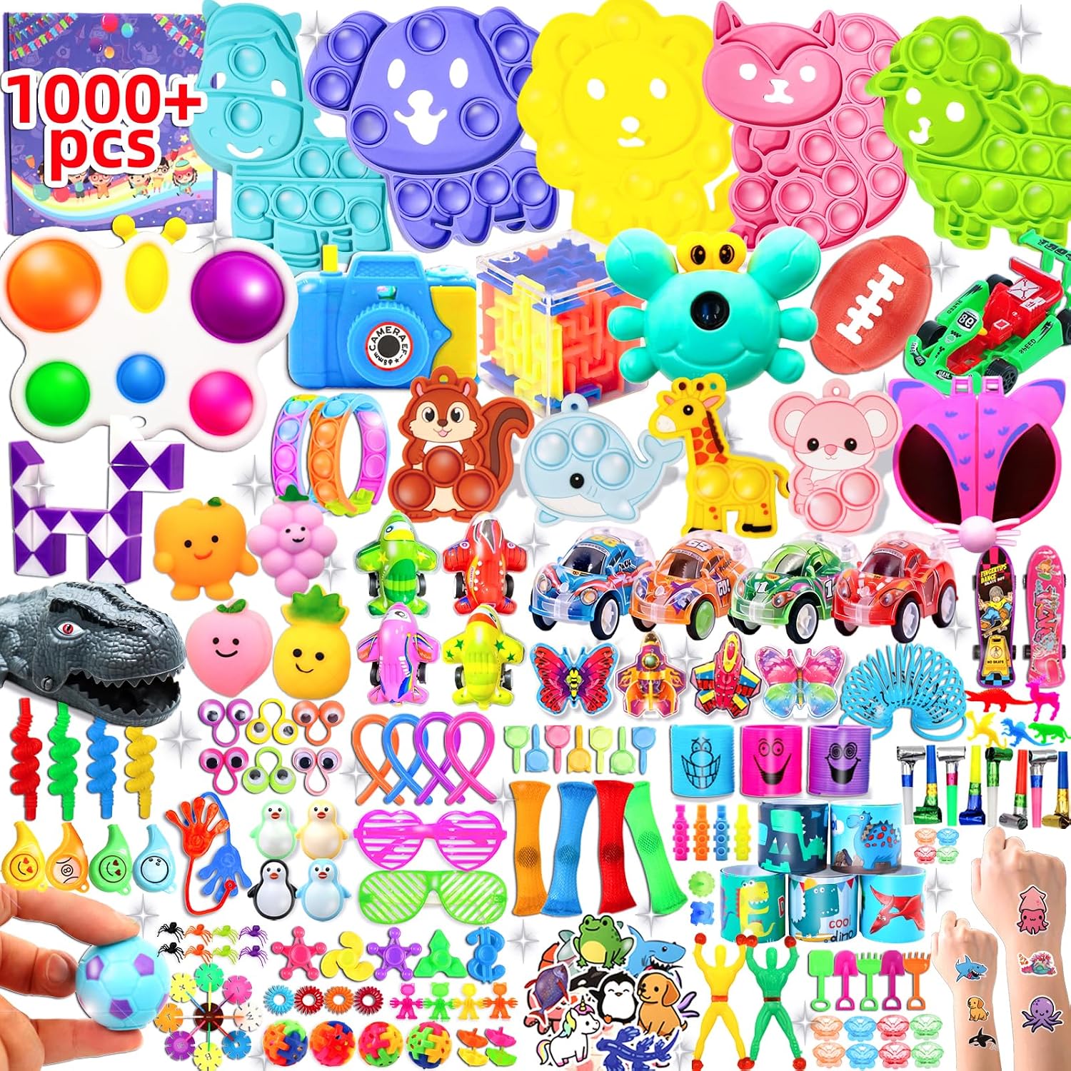 Detalle de Wuridiwa toys 1,000-Piece Kids’ Party Favor Set with Fidget Toys