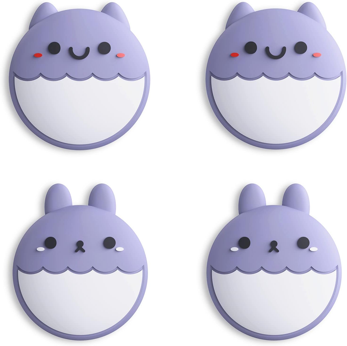Detalle de eXtremeRate PlayVital cute thumb grip caps for Nintendo Switch Joy-Con (Rabbit & Squirrel, light violet)