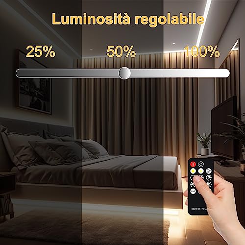 Detalle de AXMOTUT Striscia LED COB 5 metri 24V 4000K con Alimentatore e Telecomando RF