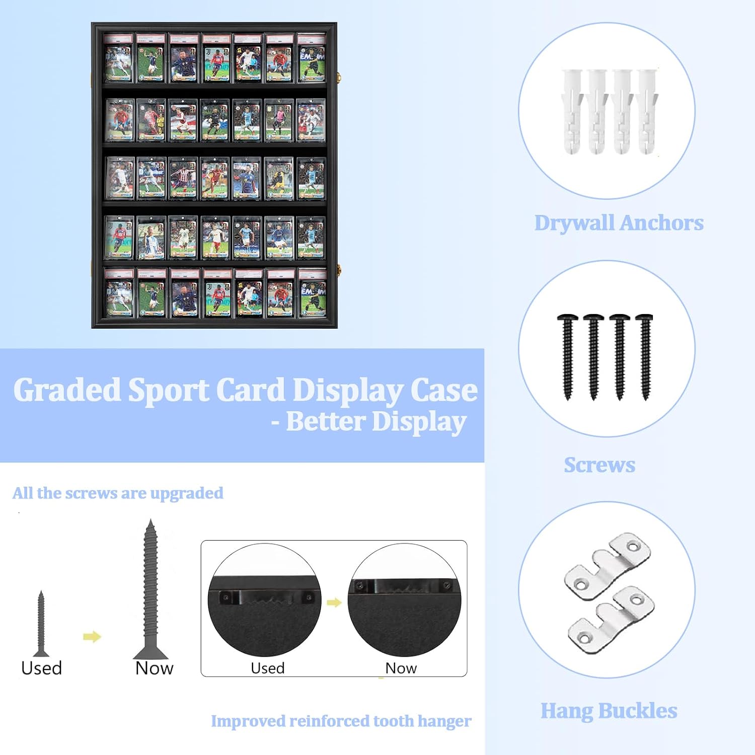 Detalle 1 de 35 Graded Sports Card Display Case Wall Mount