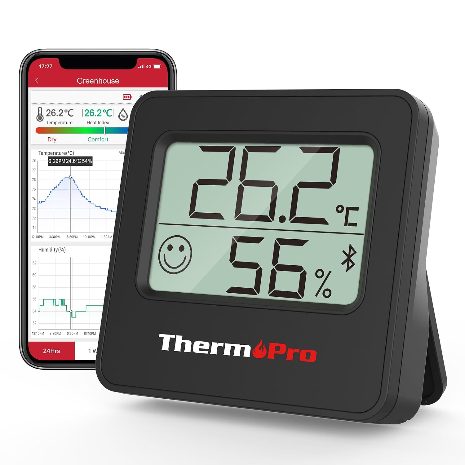 Detalle 2 de ThermoPro TP357 Bluetooth Hygrometer 80m range