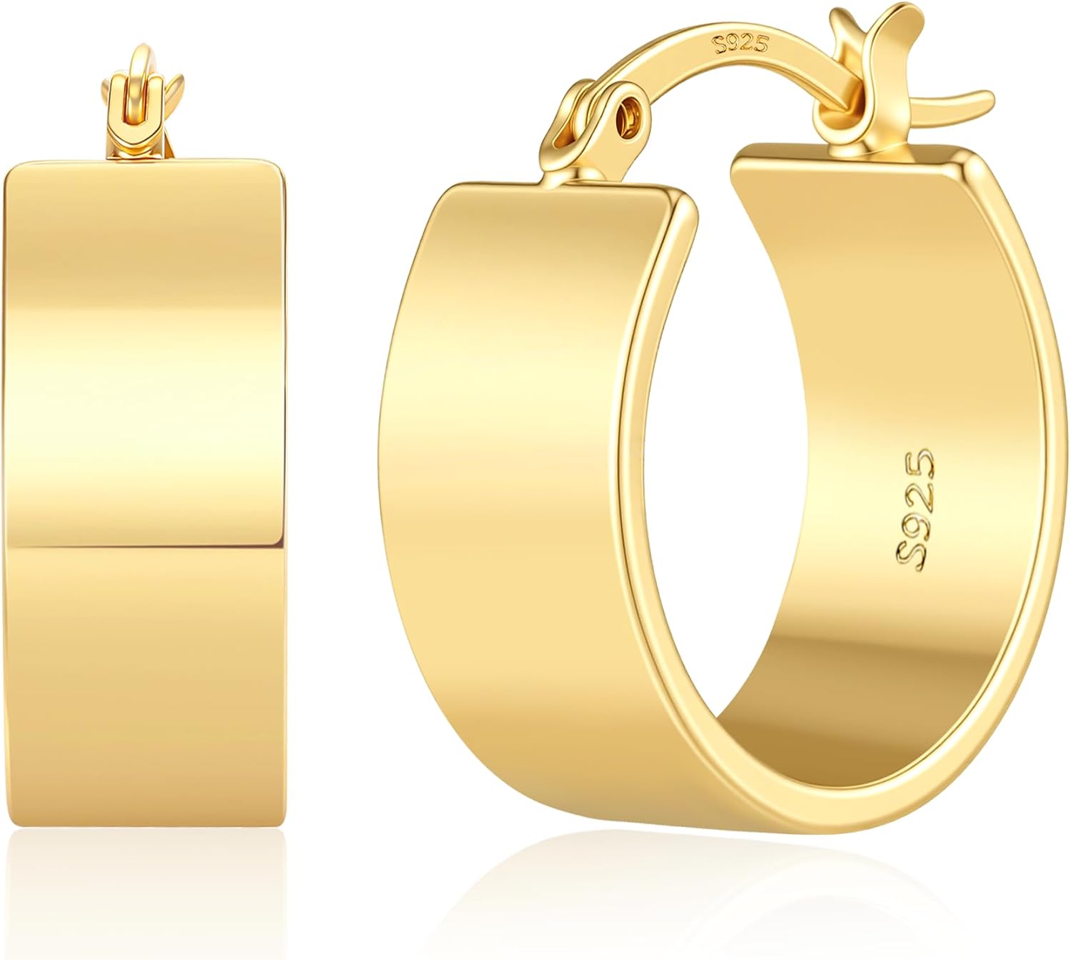 Thumbnail 6 de Chunky Gold Hoop Earrings, 14K Gold-Plated