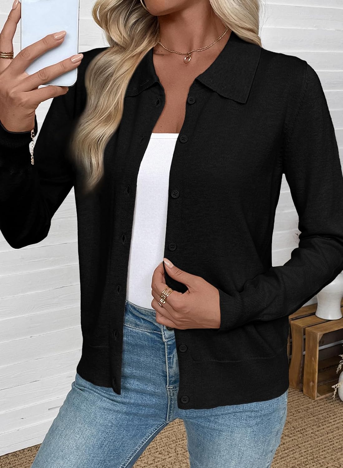Detalle 2 de EVALESS Cardigan Sweater Lightweight 2026