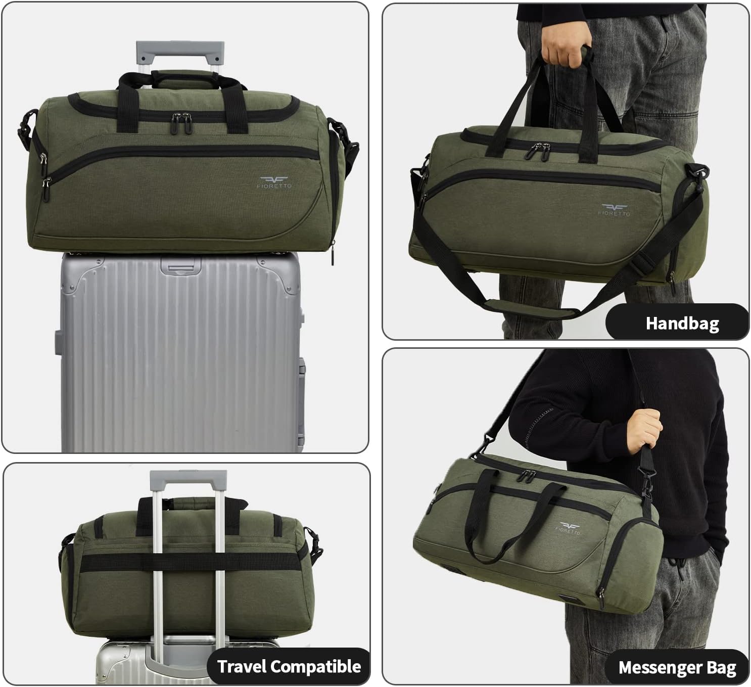 Detalle 2 de FIORETTO 35L Sporttasche Reisetasche Grün
