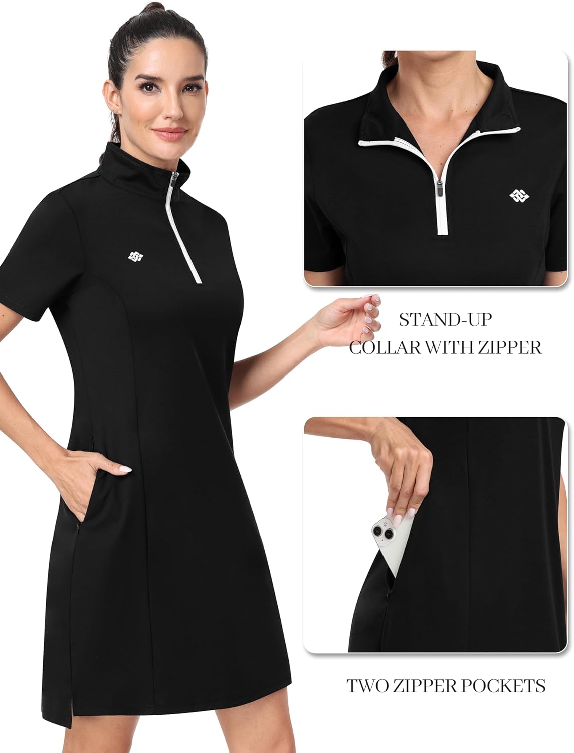 Thumbnail 3 de Robe polo tennis femme en coton respirant MoFiz, manches courtes