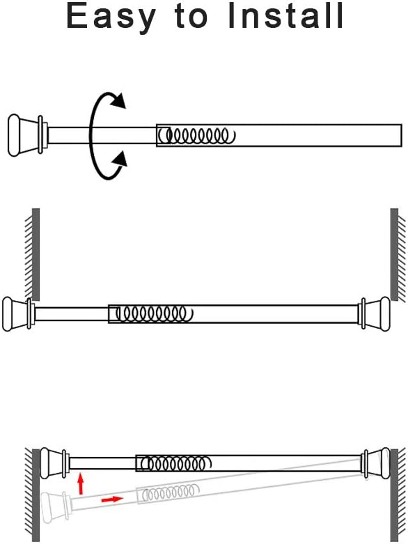 Thumbnail 4 de Goowin Spannstange (6er-Set) verstellbar 70–120 cm, ohne Bohren – rostfreie Feder, weiß