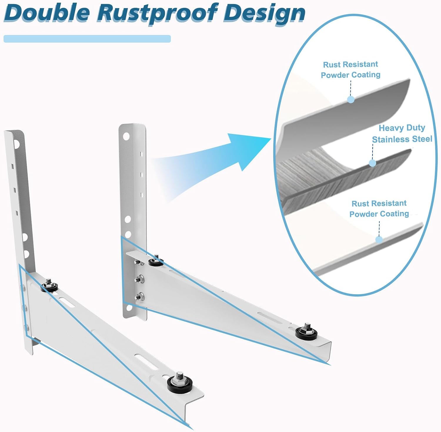 Detalle de Ogival Mini Split Bracket: Heavy-Duty Wall Mount for 9,000–18,000 BTU AC Units