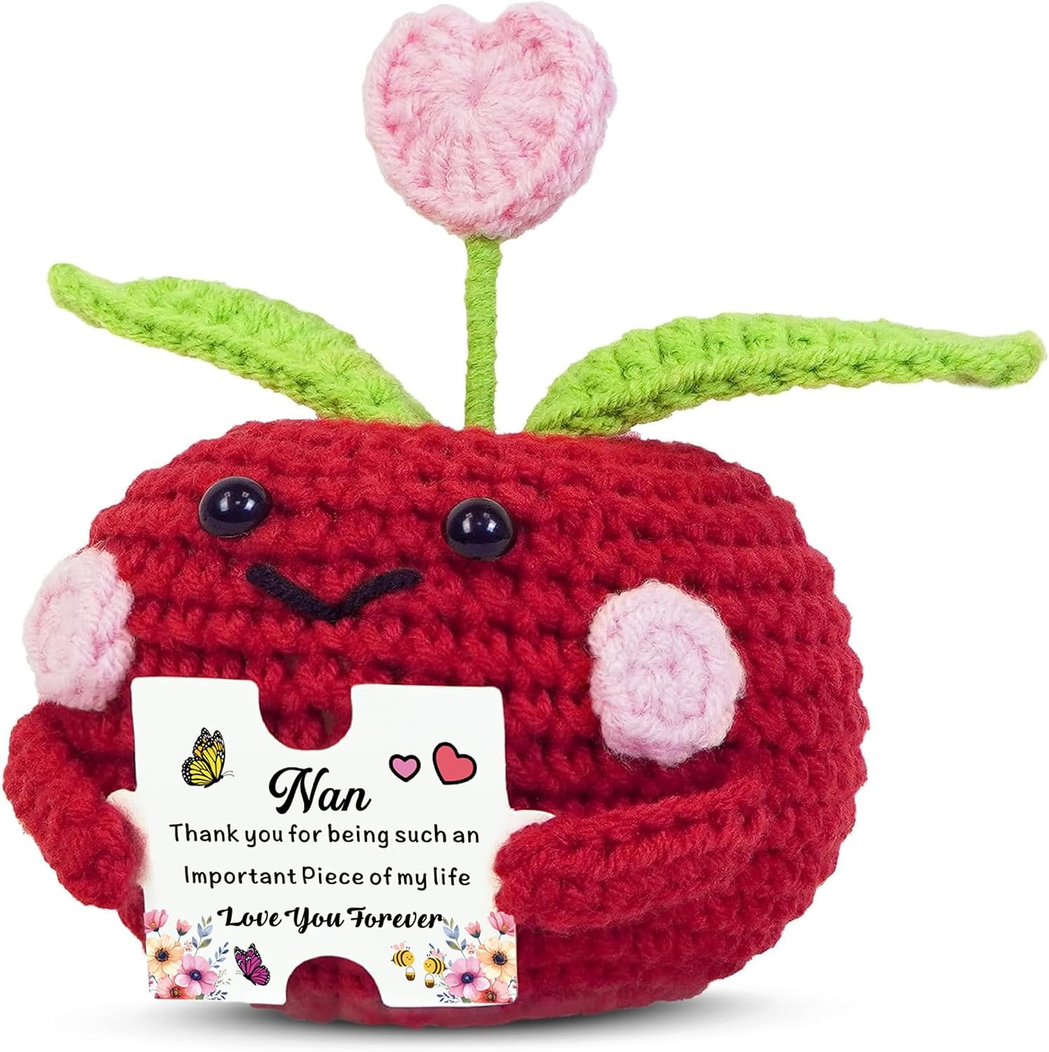 Detalle de QMVMV Nan Gifts - Handmade Crochet Apple Present for Nan