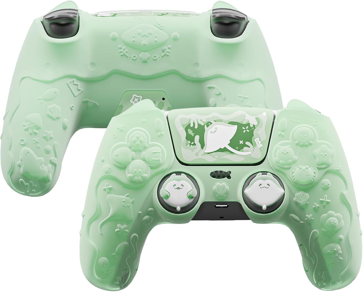 Detalle de playvital PS5 Controller Cover Skin Pastel Green