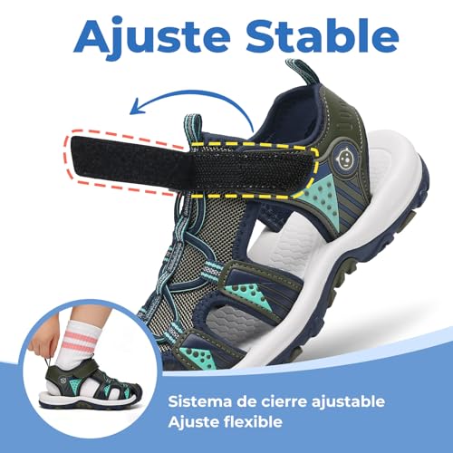 Thumbnail 4 de Mishansha Sandalias de Verano para Niños con Puntera Cerrada – Verdes, Talla 29