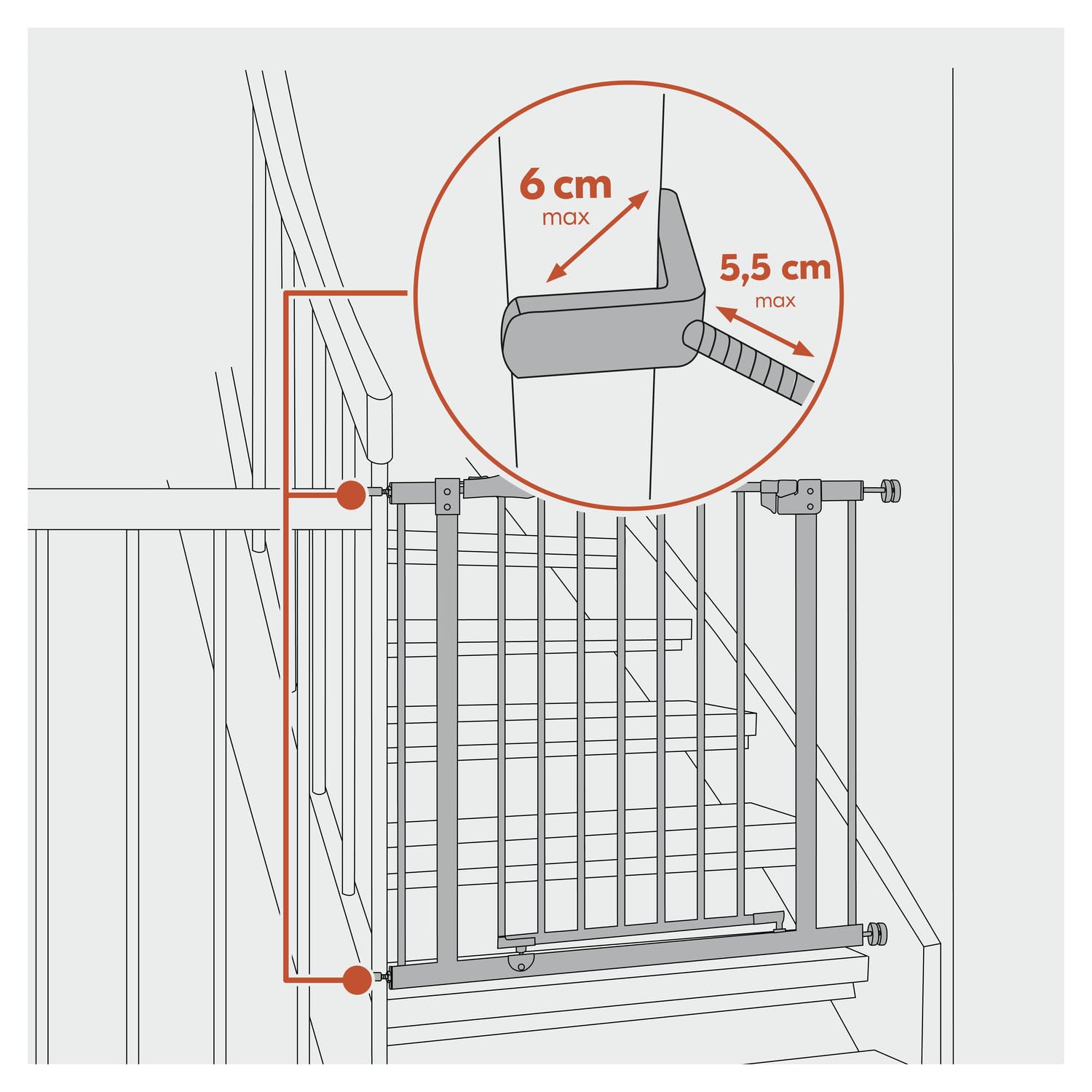 Detalle 2 de hauck Y-Spindel Adapter 6 cm đ