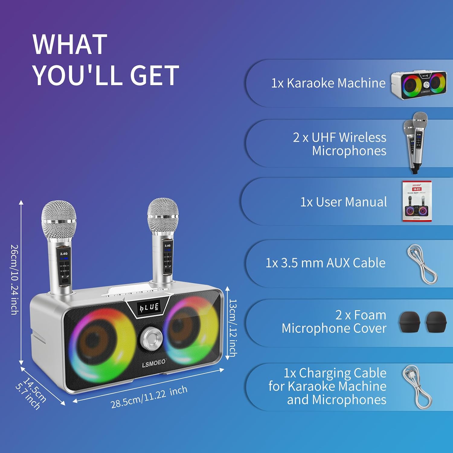 Thumbnail 5 de Karaoke machine with dual UHF microphones