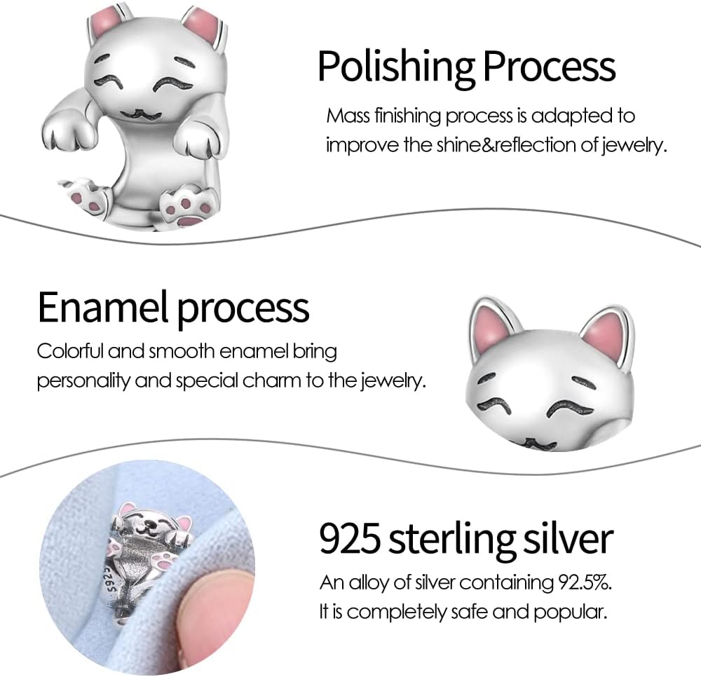 Thumbnail 3 de KUNVONIC Charm Anhänger aus 925 Sterling Silber für Armband & Kette (kompatibel mit europäischen Charmes)
