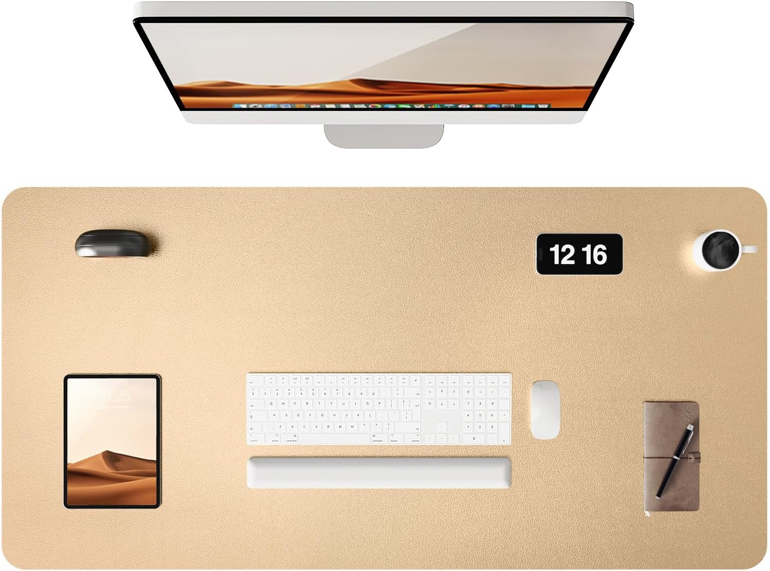 Detalle de YSAGi Leather Desk Mat – Large PU Leather Desk Protector (100 x 50 cm)
