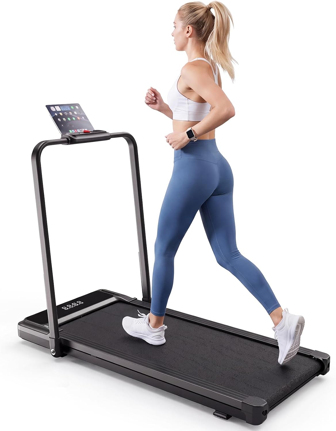 Detalle de NEWBULIG PBJ-FS01 Walking Pad Treadmill with Handle Bar and LED Display