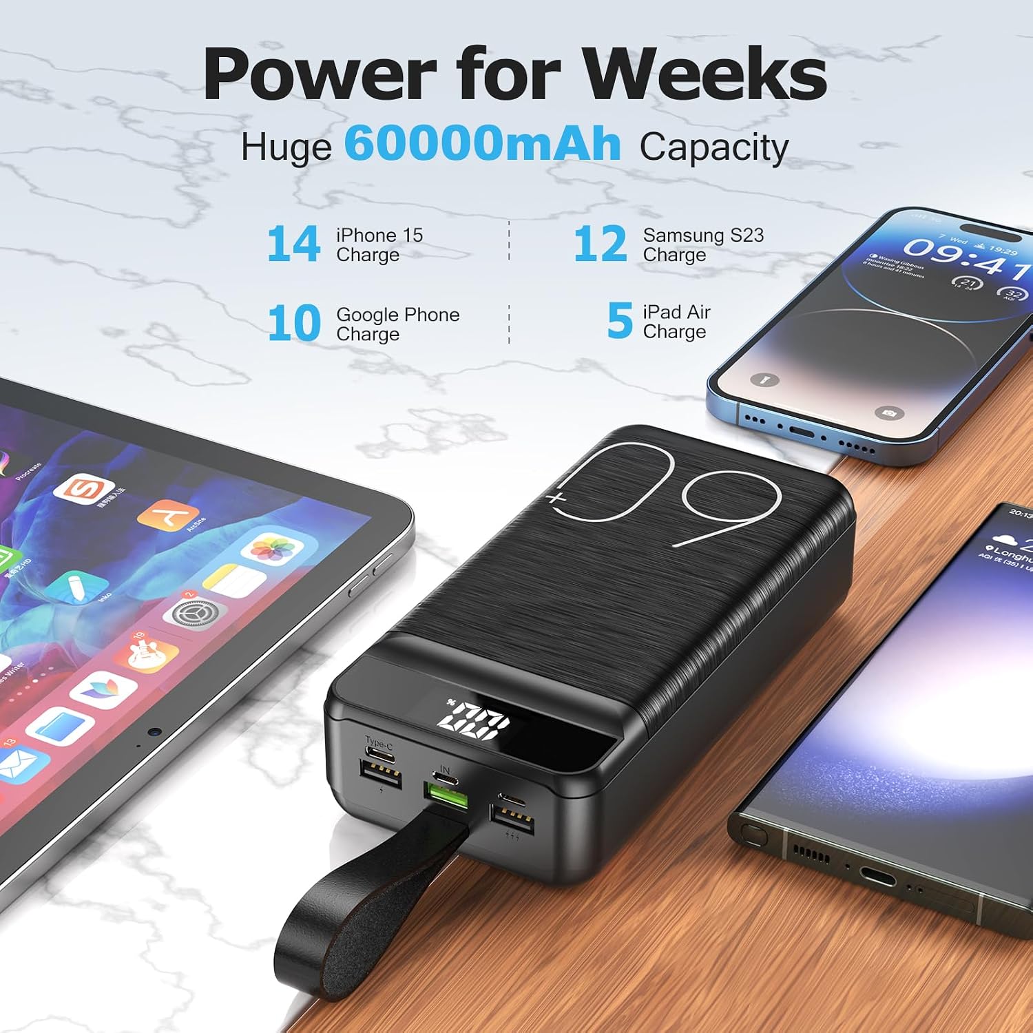 Detalle 2 de Power Bank 60000mAh 22,5W Schnellladung