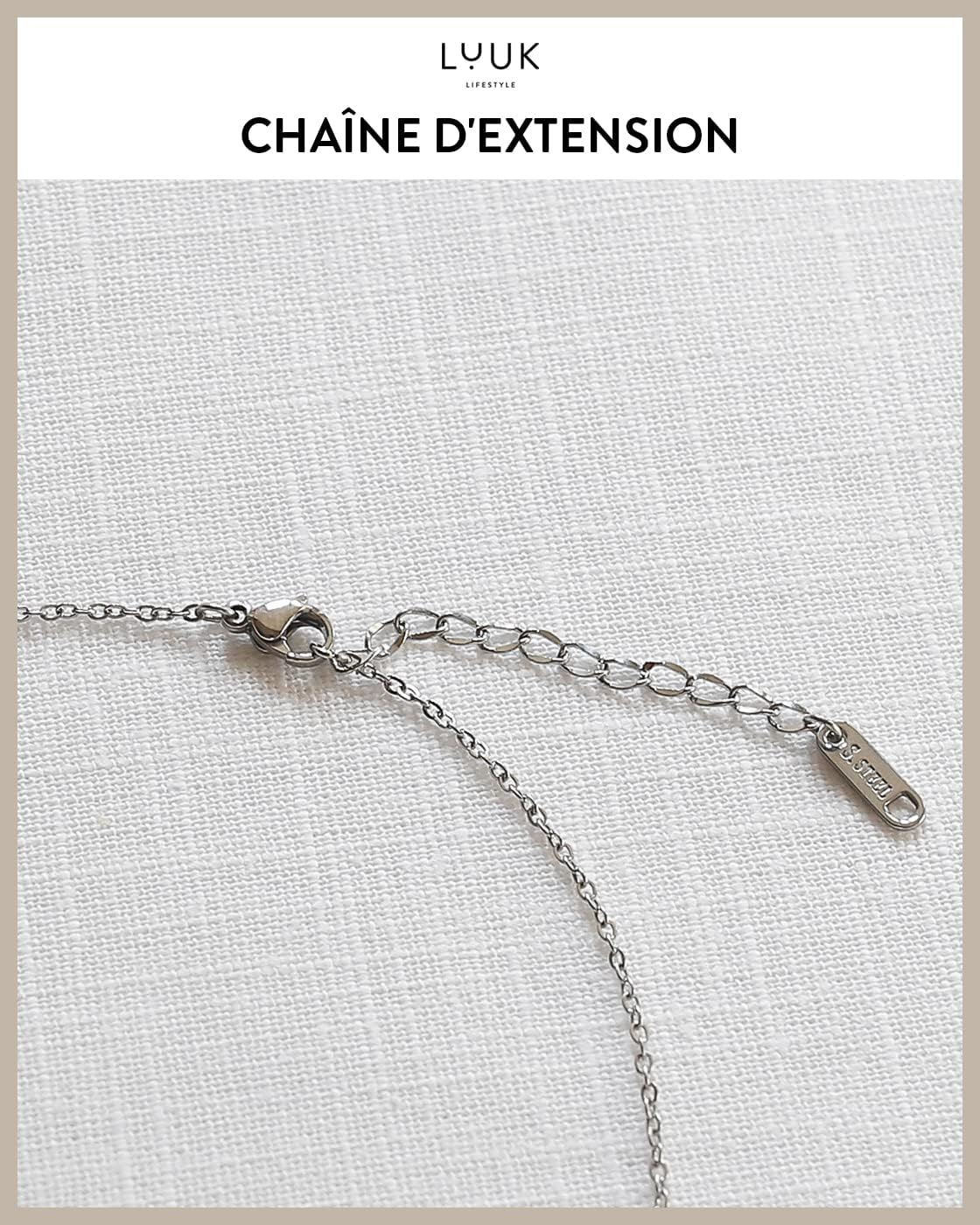 Thumbnail 6 de LUUK LIFESTYLE Collier en acier inoxydable avec pendentif palmier et carte cadeau HAPPINESS, 50 cm