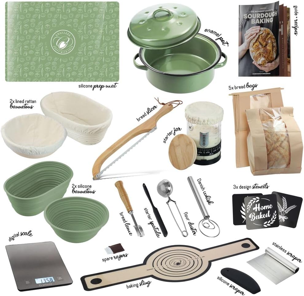 Detalle de CraftZee Sourdough Starter Kit 34 oz