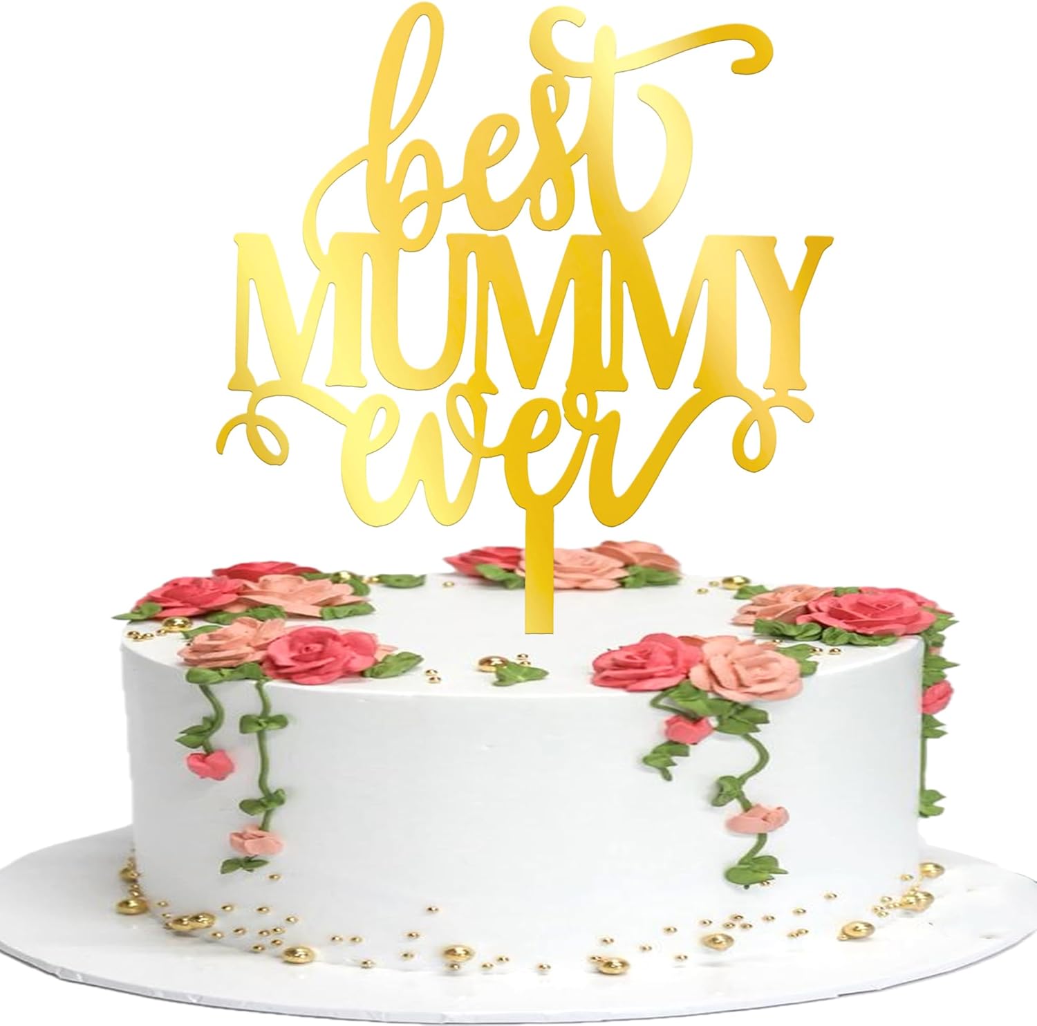 Detalle de Xsstarmi 3 Pack Happy Mother's Day Cake Topper – Rose Gold Acrylic Hearts