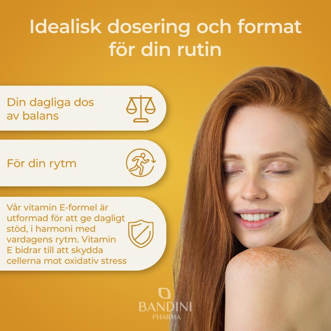 Thumbnail 1 de BANDINI Vitamin E, 360 tabletter med 60 mg per tablett, veganskt kosttillskott