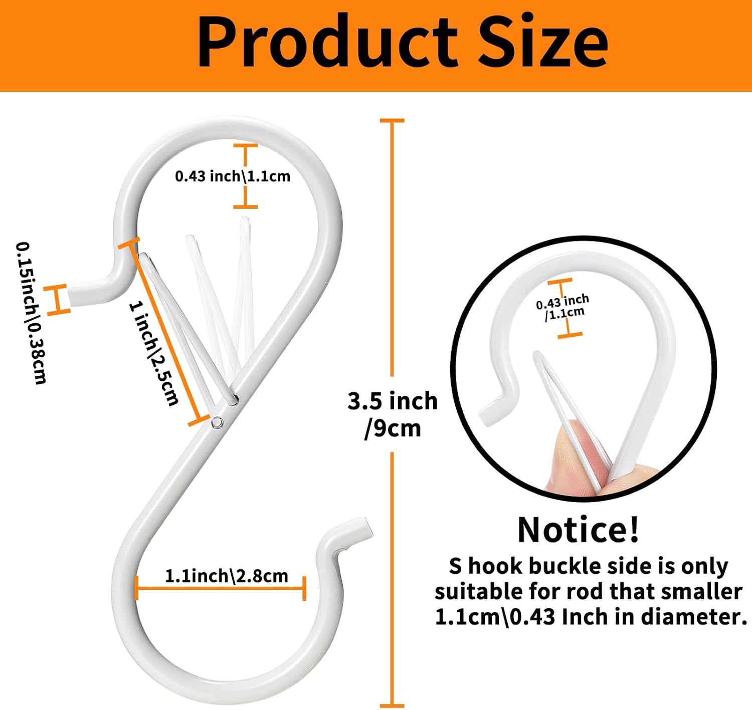 Thumbnail 2 de iCafePub 3.5-Inch S-Hooks with Safety Buckles, 24-Piece Set