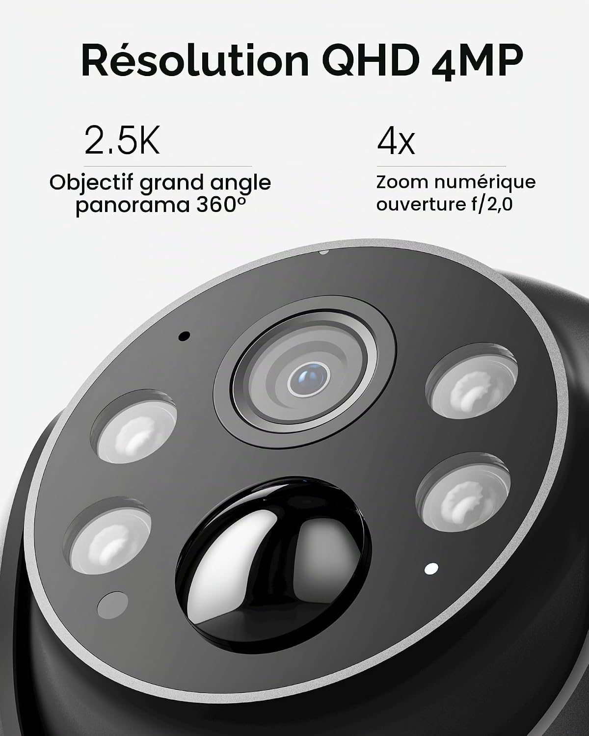 Detalle 1 de ARCCTV Q1 wifi-bewakingscamera voor buiten, 4 MP, PTZ en zonne-energie