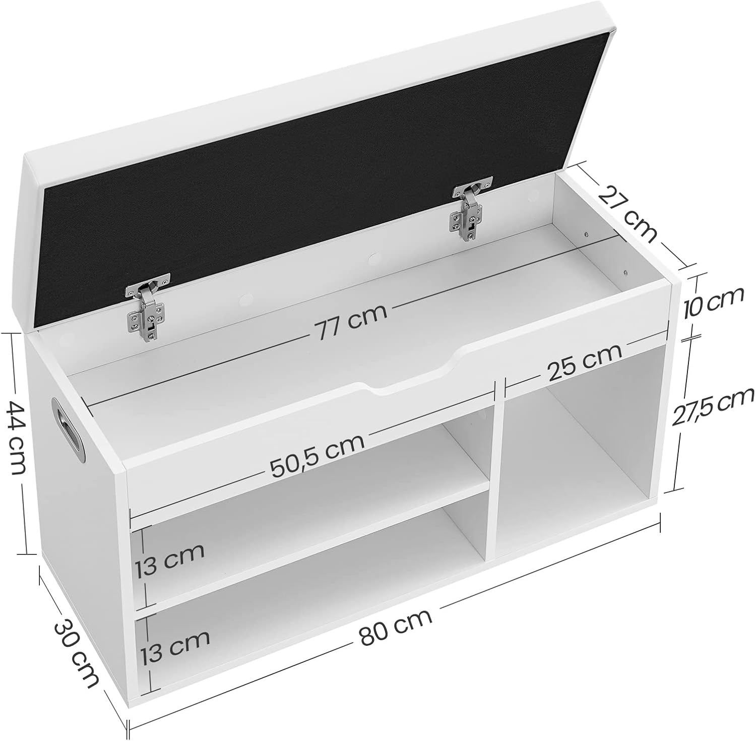 Detalle de VASAGLE LHS30W scarpiera panca 136 kg