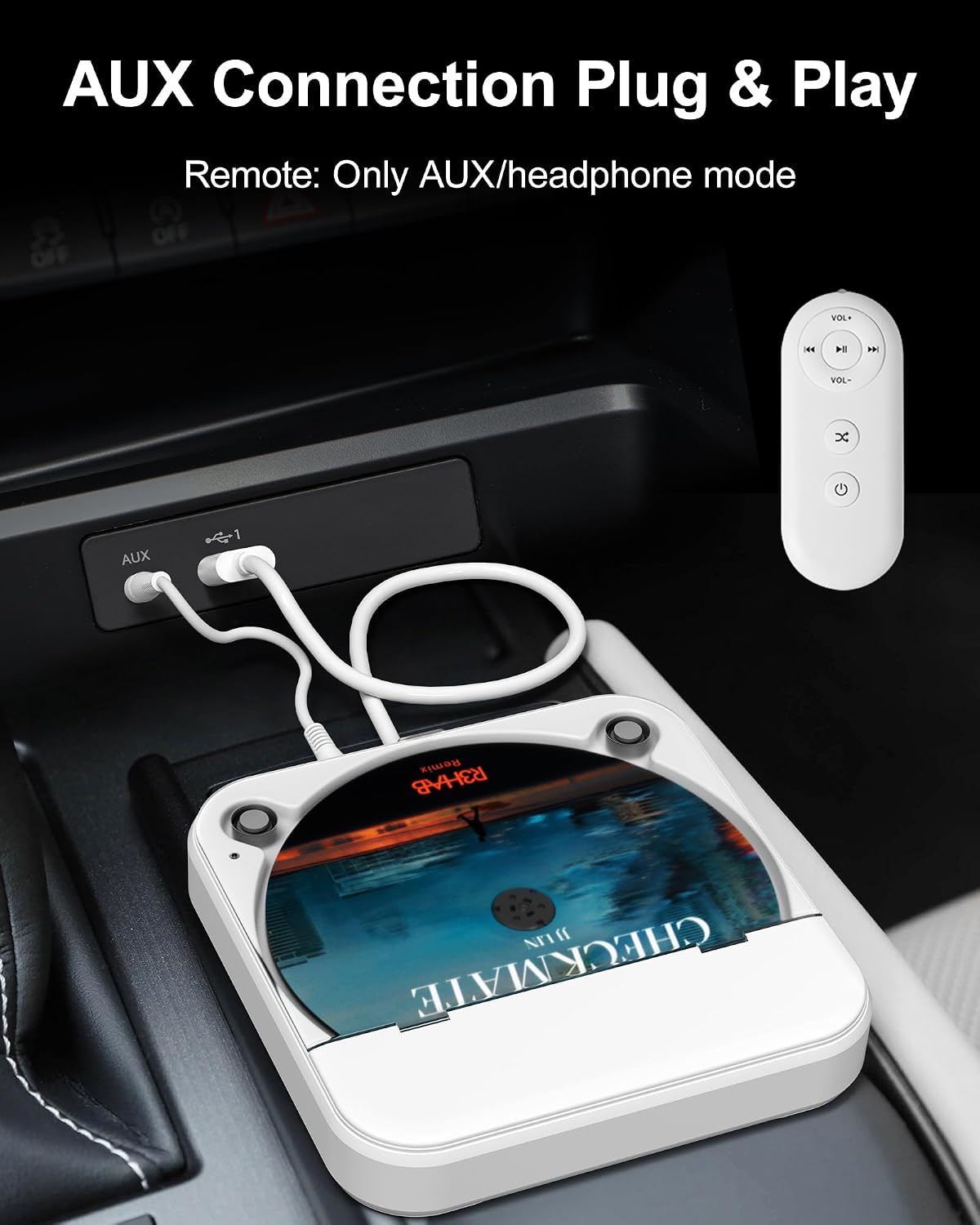 Detalle de ENVYCLOUD KC-918 ポータブルCDプレーヤー CD-R/RW・MP3対応、FMラジオ搭載