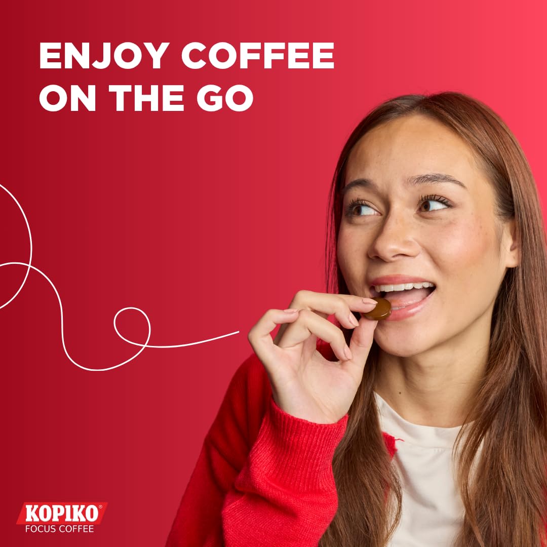 Detalle 2 de Kopiko Focus Coffee Candy, Sugar-Free Caffeine Hard Candy, 6-Pack
