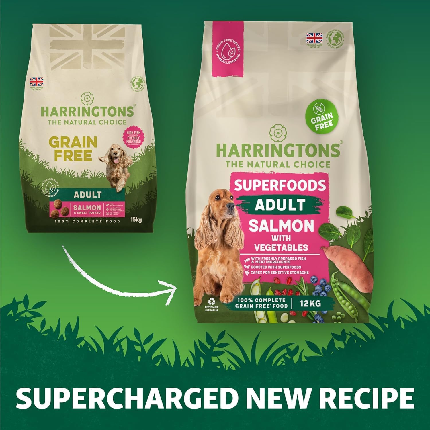 Detalle de Harringtons Superfoods Dry Adult Dog Food Salmon & Veg 12kg