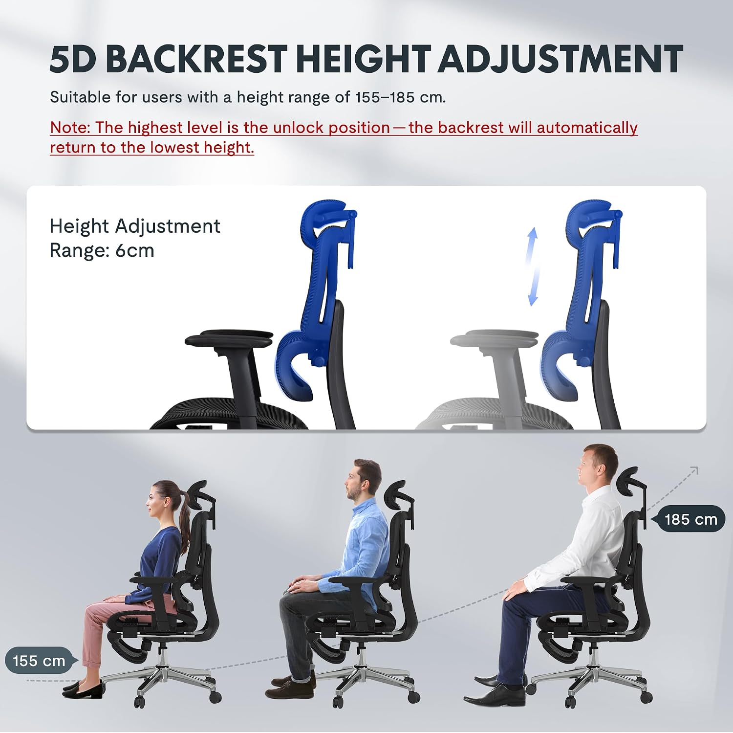 Thumbnail 5 de FLEXISPOT ErgoX Ergonomischer Bürostuhl 136 kg