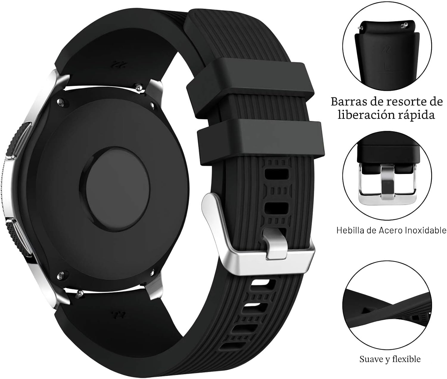 Detalle 2 de Dirrelo Correa 22 mm para Galaxy Watch