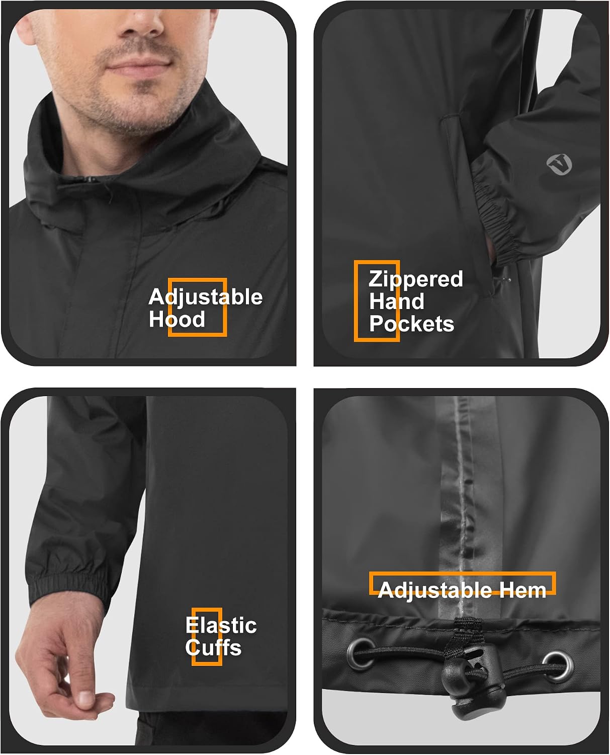 Detalle 2 de Outdoor Ventures rain jacket with hood