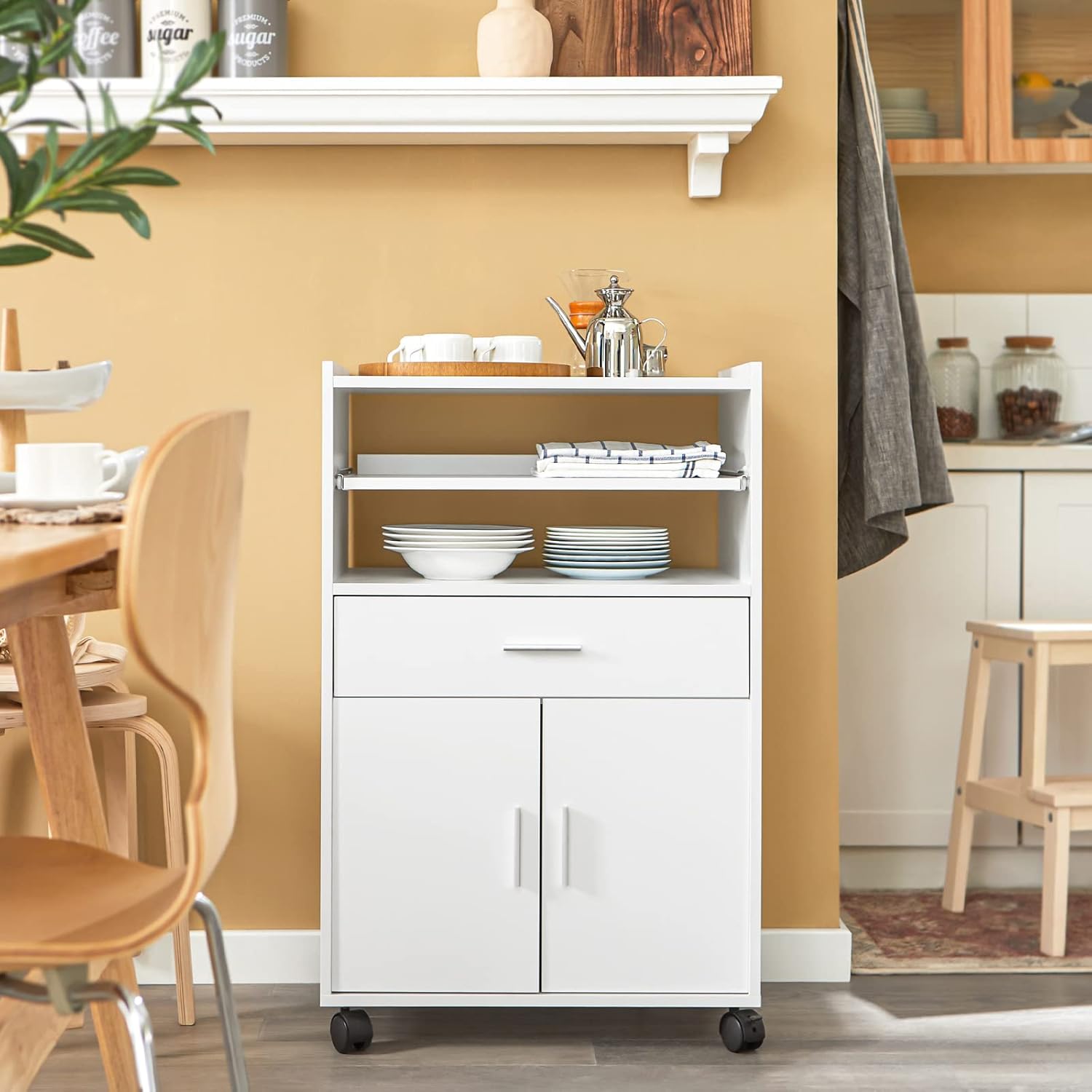 Detalle 2 de SoBuy FSB09-W chariot de cuisine 92×59×40 cm 🍽