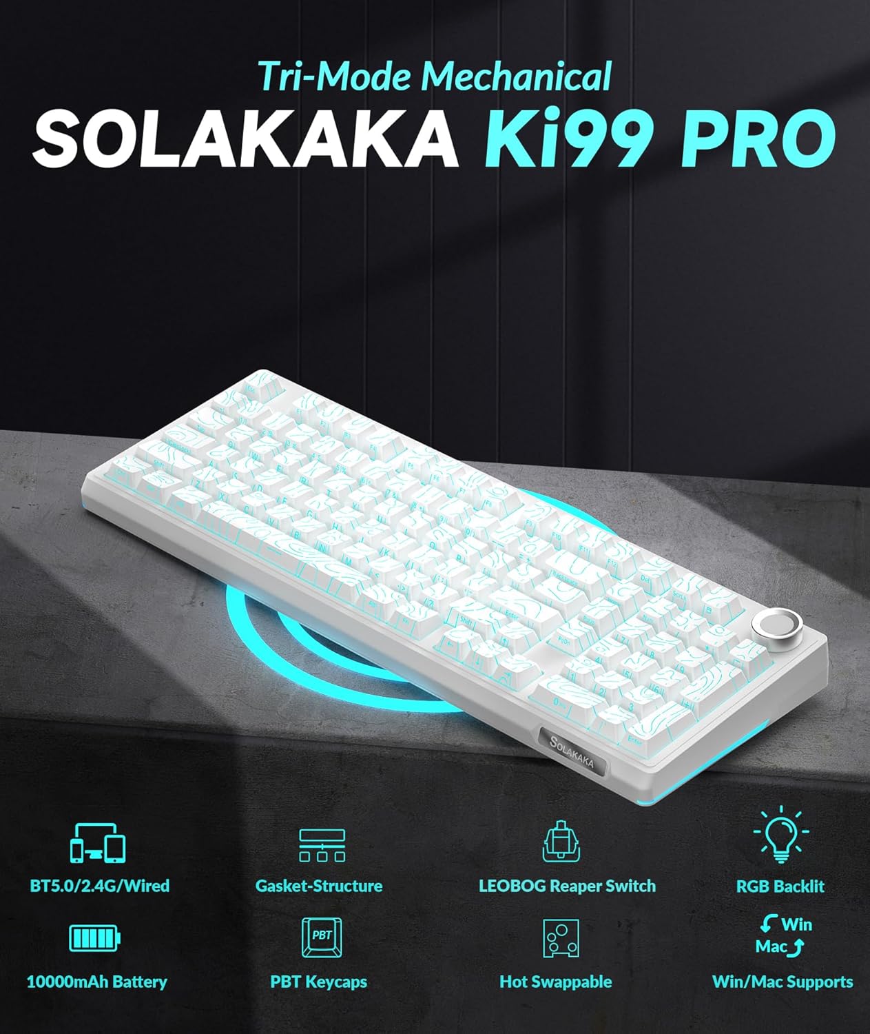 Thumbnail 1 de SOLAKAKA KI99 Pro 96% Wireless Keyboard