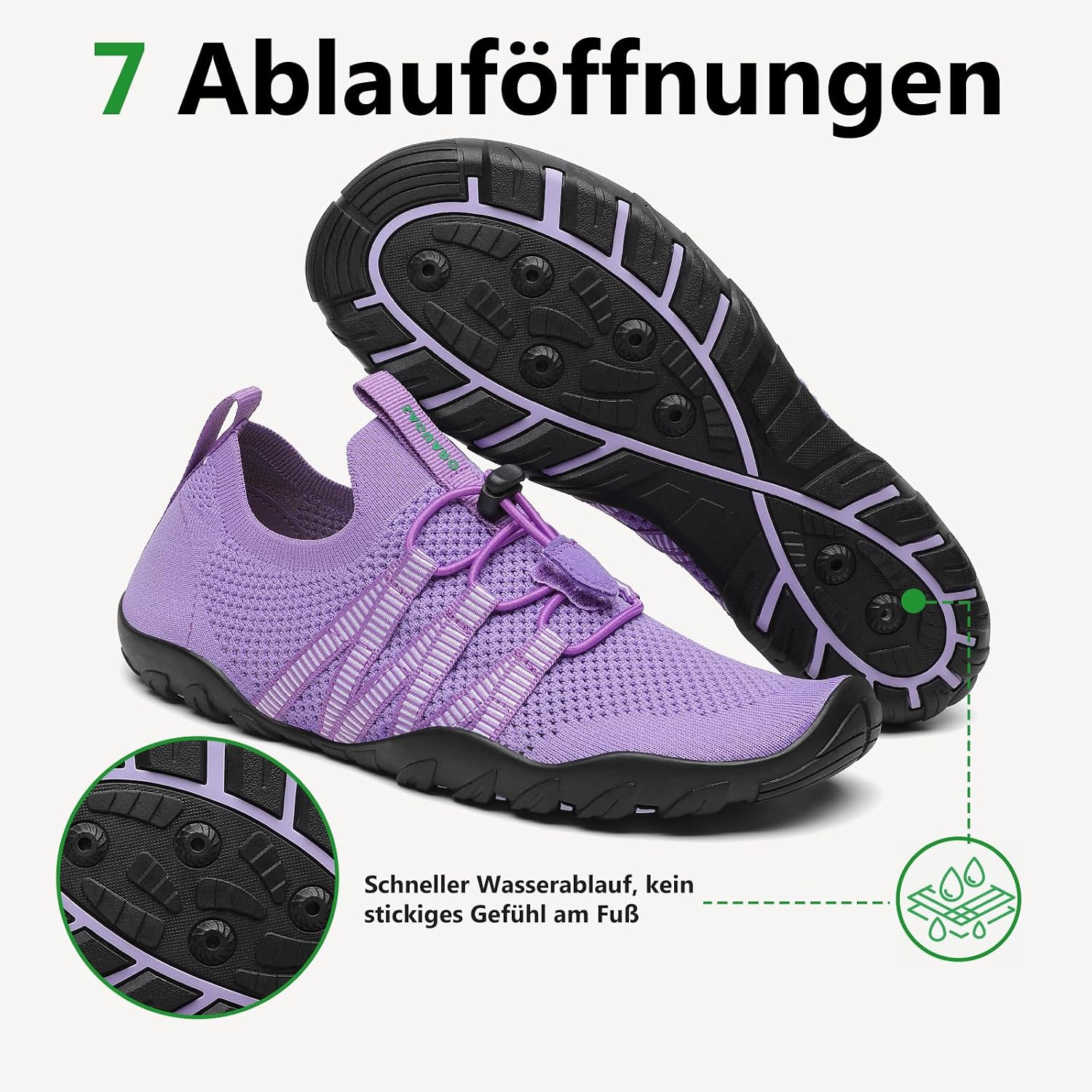 Detalle de SAGUARO Wasserschuhe für Herren – rutschfest, schnelltrocknend und flexibel