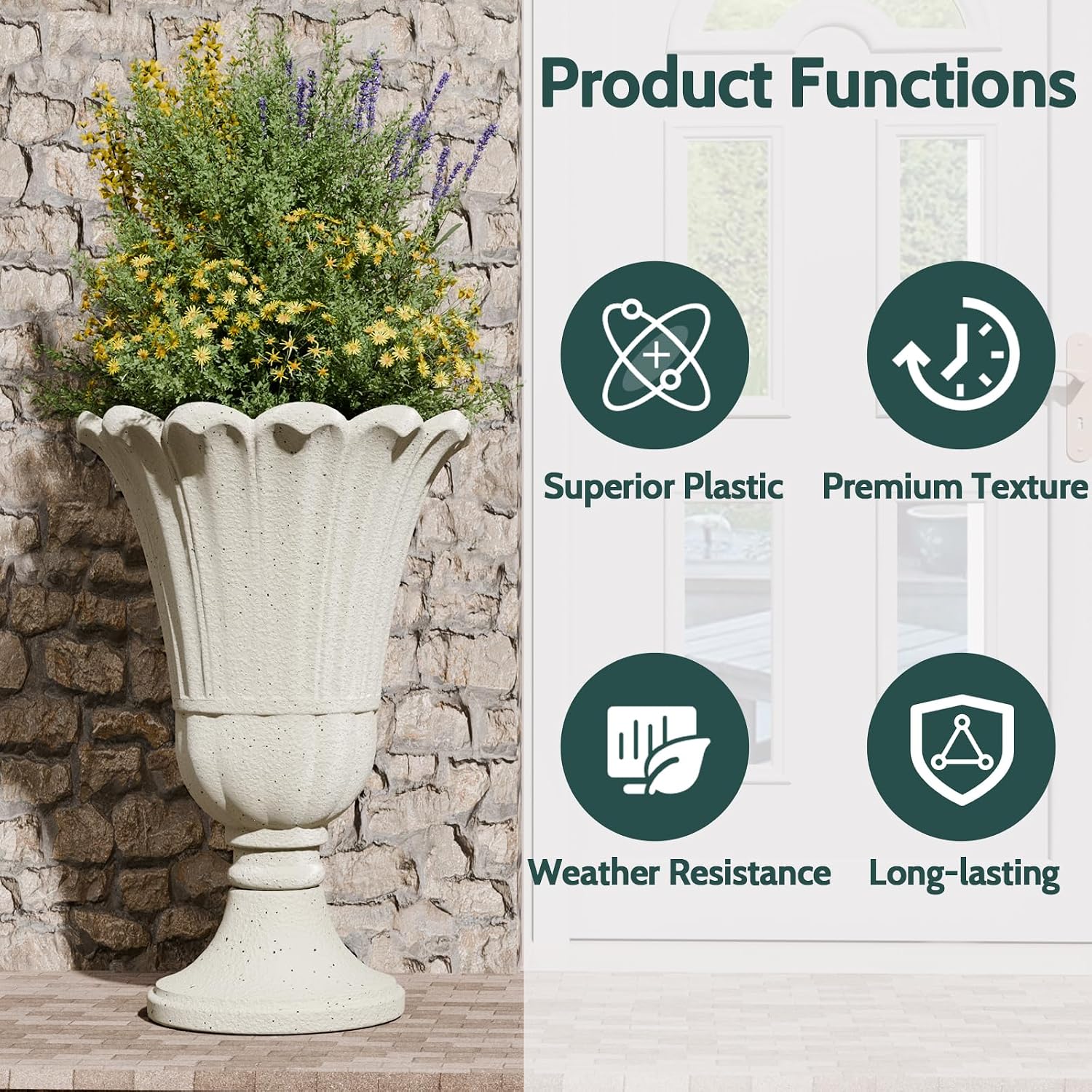 Thumbnail 4 de Trygoal Urn Planters, 24-inch