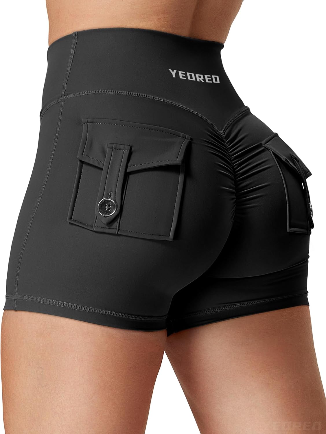 Thumbnail 6 de YEOREO CoreFlex scrunch workout shorts with pockets for women (high-waisted biker shorts)