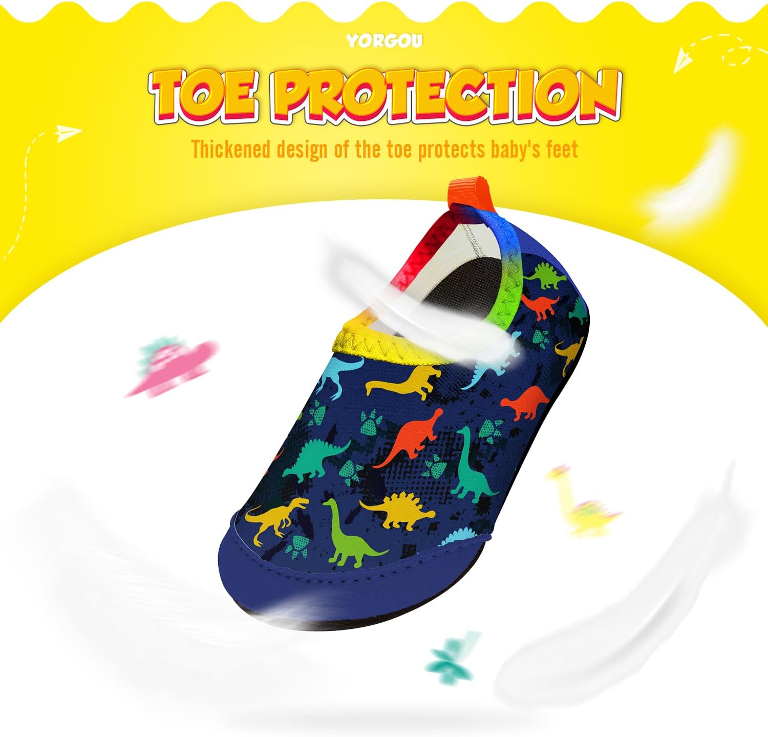 Thumbnail 3 de Yorgou Baby Strandschuhe/Schwimmschuhe in Dinosaurierblau – schnelltrocknende rutschfeste Aquaschuhe für Kinder