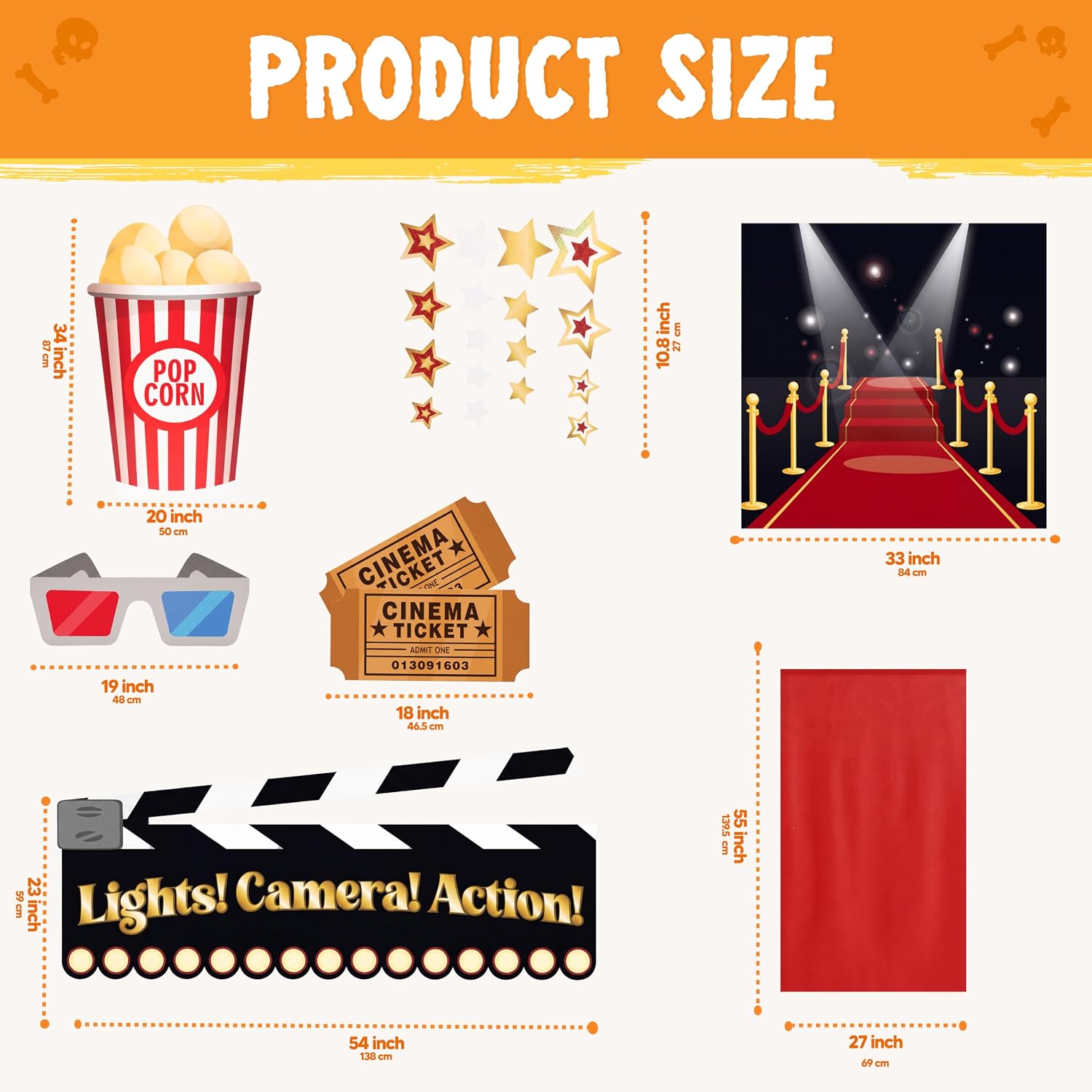 Detalle de JOYIN 16500 Halloween Cinema Trunk-or-Treat Decoration Kit
