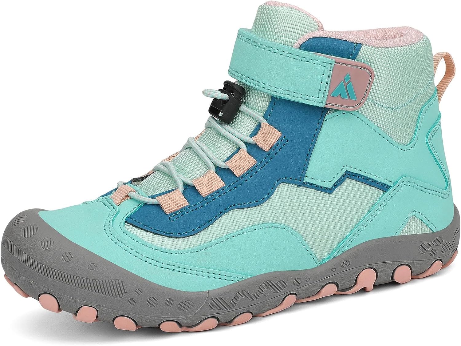 Detalle de Mishansha Kinder Wanderschuhe – Leichte Trekkingschuhe mit Klettverschluss, rutschfest und atmungsaktiv (Gr. 24–38)
