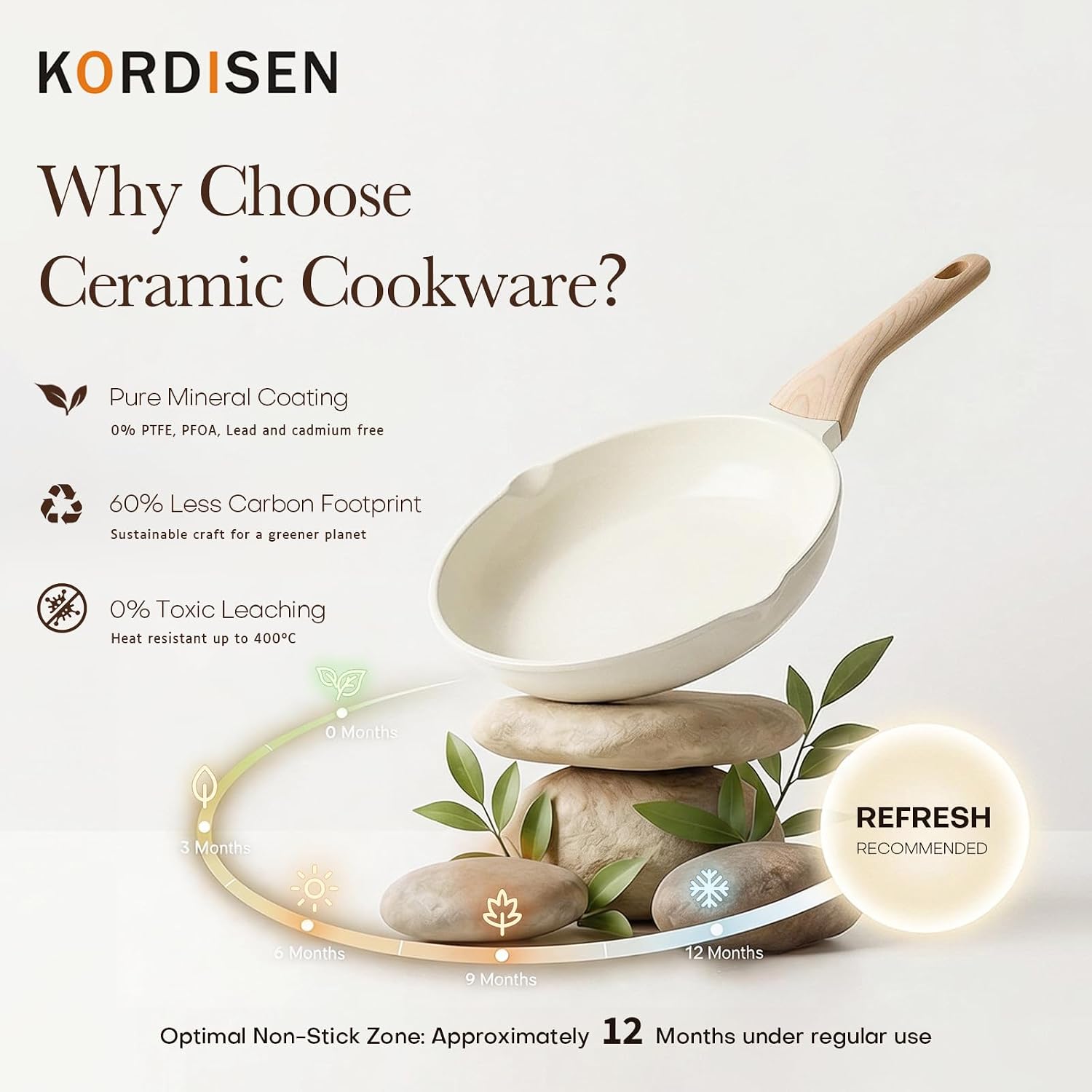 Detalle de Kordisen Keramikbratpfanne 28 cm Induktion