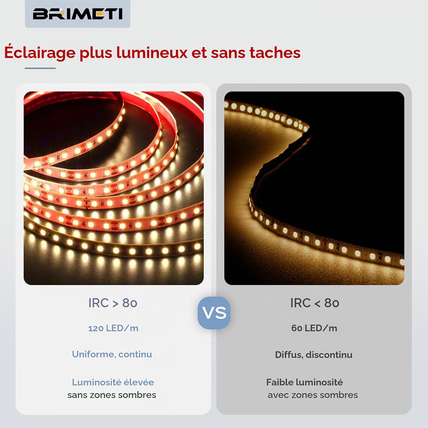 Detalle de BRIMETI 5M ledstrip 5 m, warmwit 3000 K, flexibel en zelfklevend