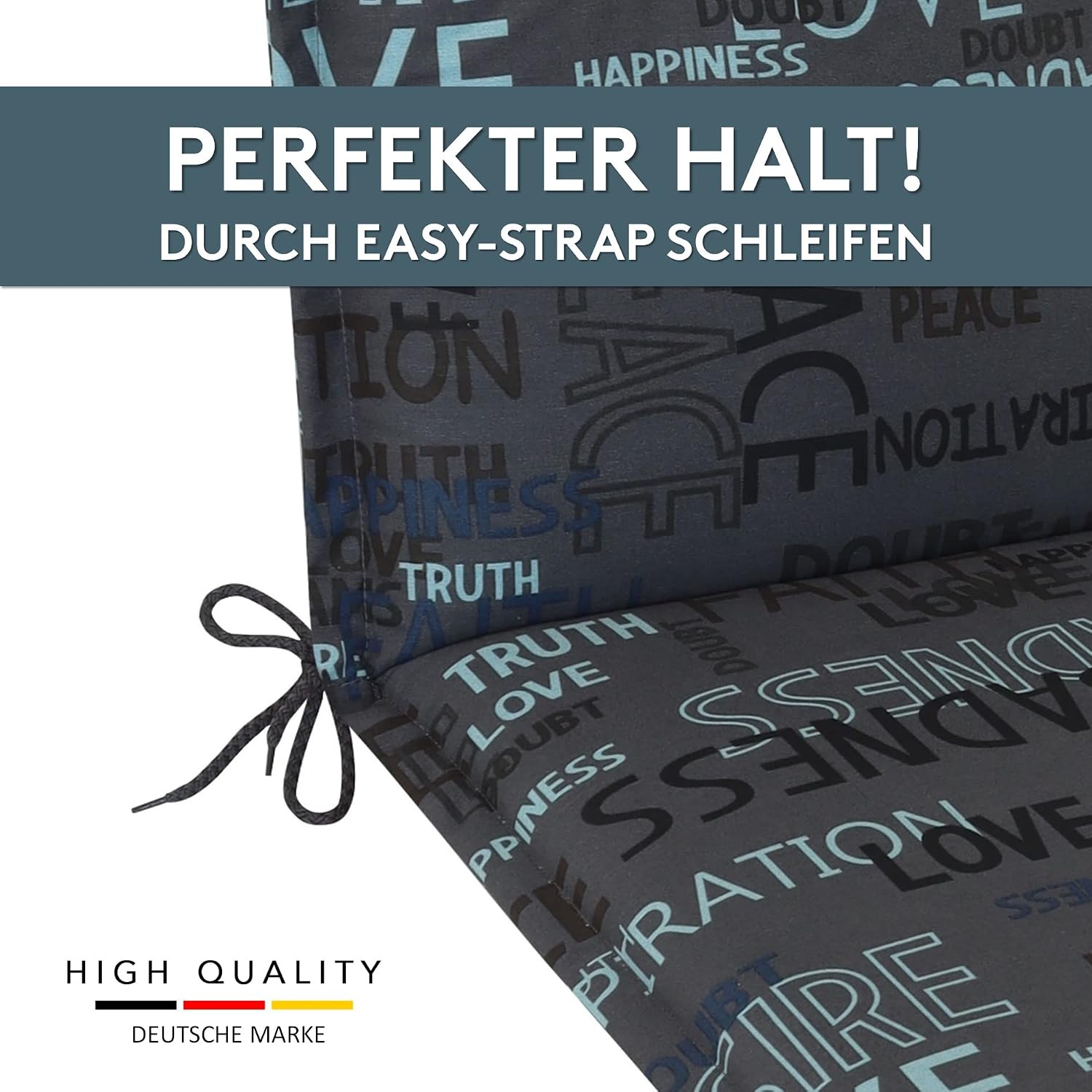 Thumbnail 3 de LILENO HOME Kissen 188 x 60 x 5 cm Buchstaben anthrazit