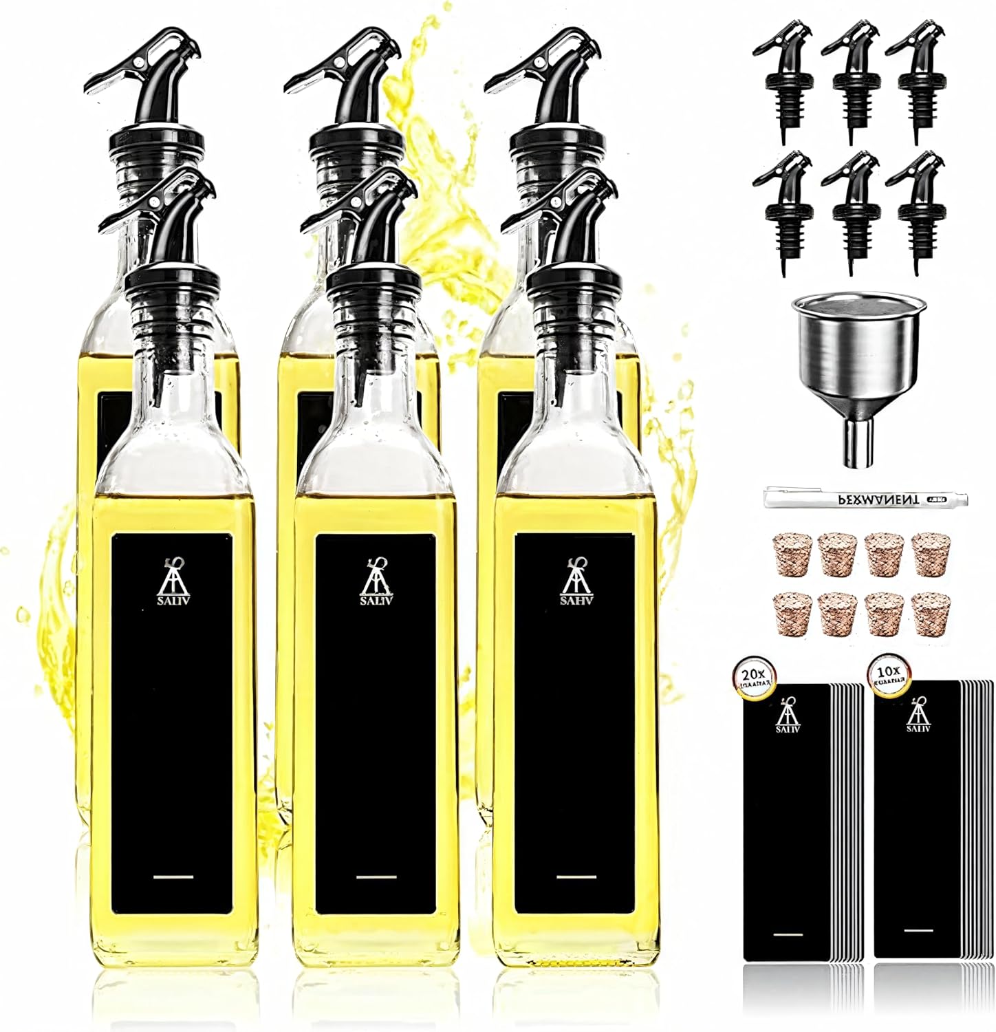 Detalle de SAEIV Ölflasche aus Glas 12er Set 160 ml
