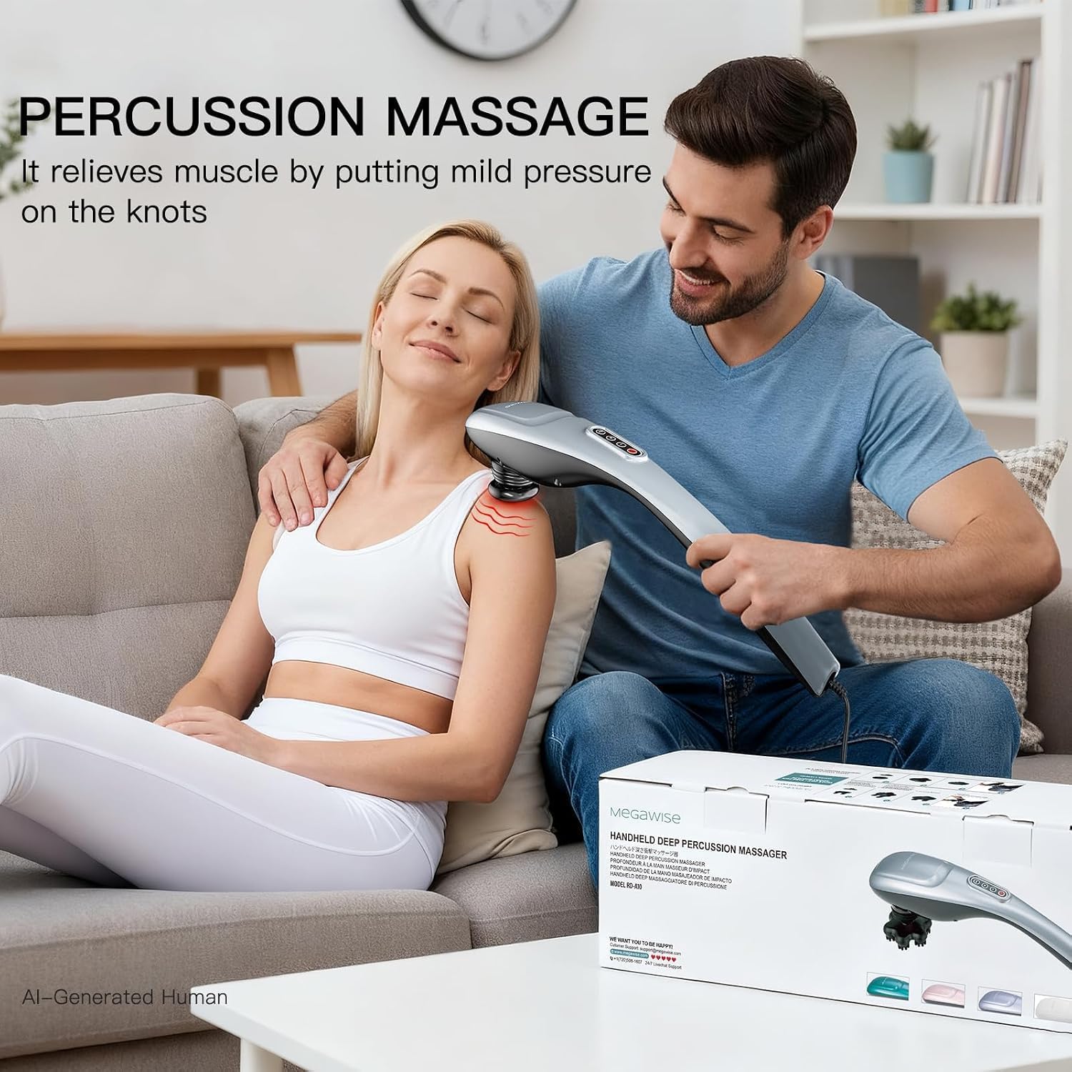 Detalle 2 de MEGAWISE Handheld Massager Silver Grey